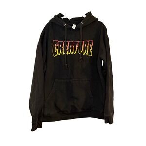 Vintage Y2K Creature Skateboard Hoodie Sweatshirt Black Size M